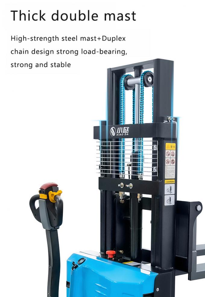 Pedestre Stand On Palet Stacker empilhador de paletes elétrico completo alcançar walkie empilhador 2