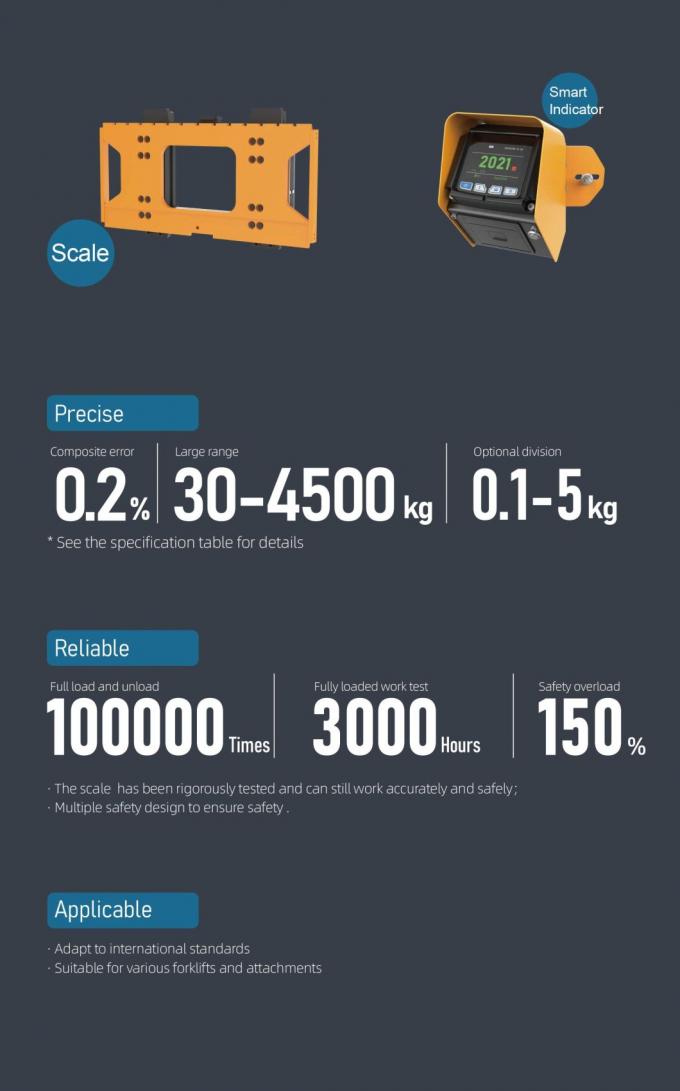 Peso Balanças digitais de empilhadeira 4500kg Indicador automático de peso de carga do empilhadeira 4